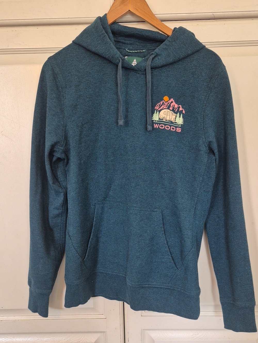 Woods Graphic Teal Pullover Hoodie
